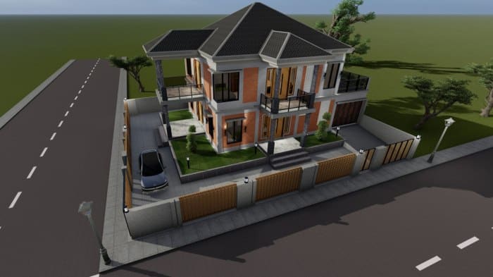 Desain rumah industrial minimalis 2 lantai